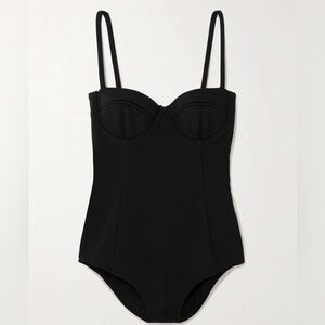 ESSE Studio Black Sweetheart Neckline Bodycon Bodysuit